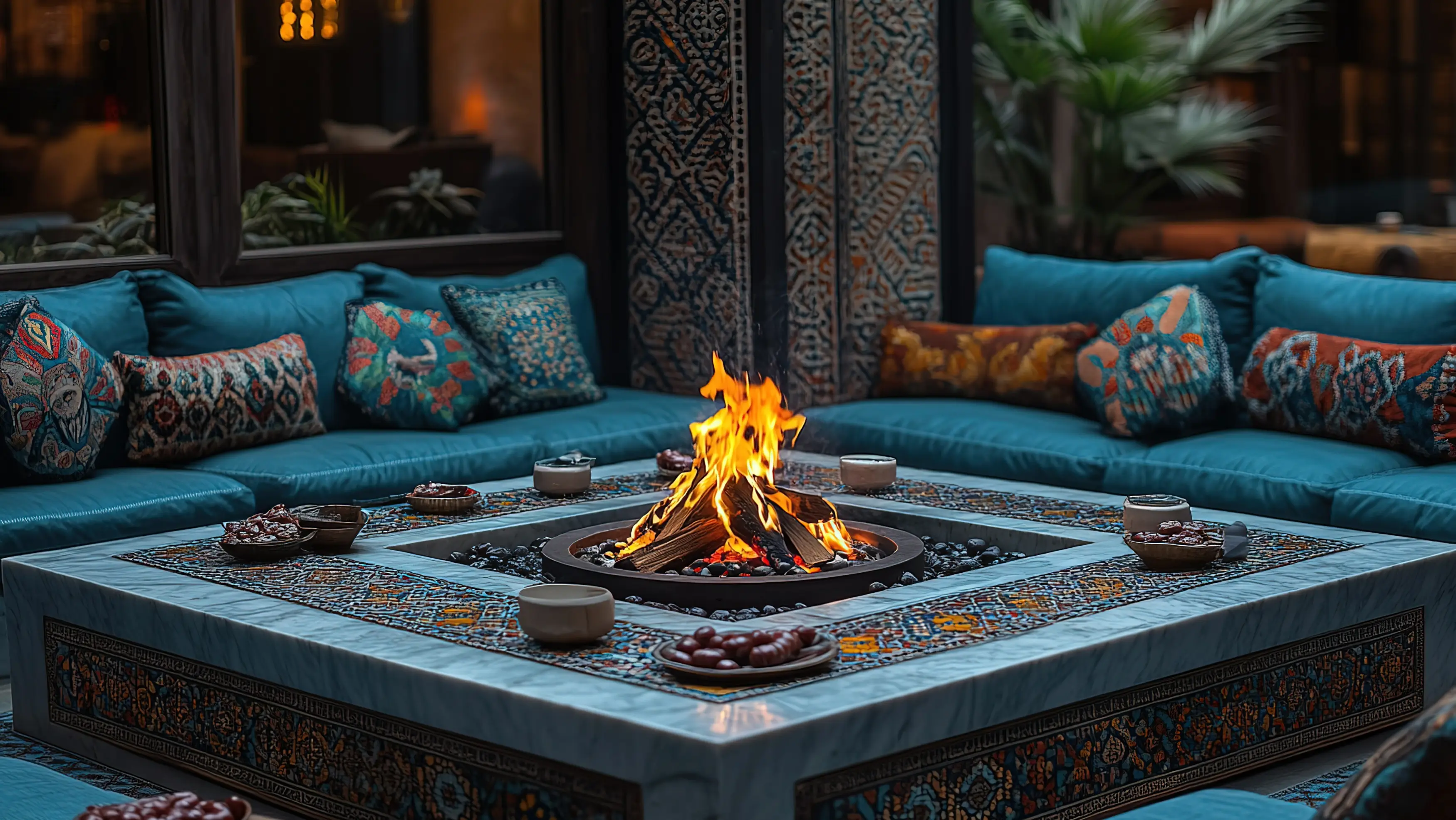 Tile fireplace